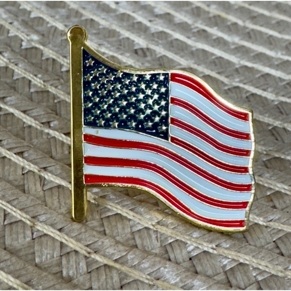 LOT OF 10 AMERICAN FLAG LAPEL PINS United States USA Hat Tie Tack Badge Pin